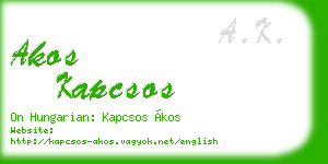 akos kapcsos business card